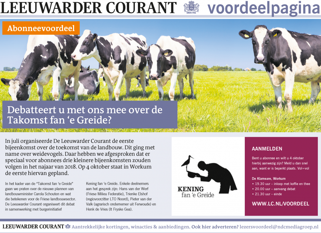 Debatteert u met ons mee over de Takomst fan ‘e Greide?